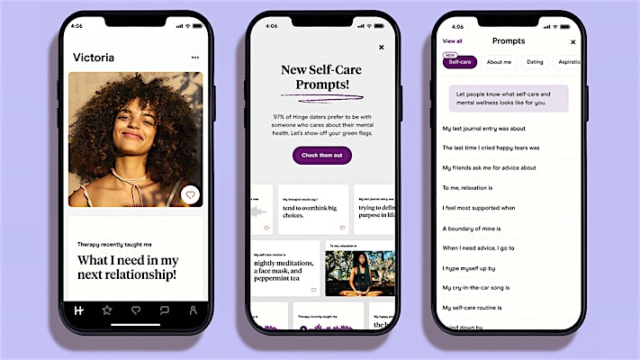 Hinge Is Adding Self-Care Prompts to Help You Feel Comfortable when Making a Date