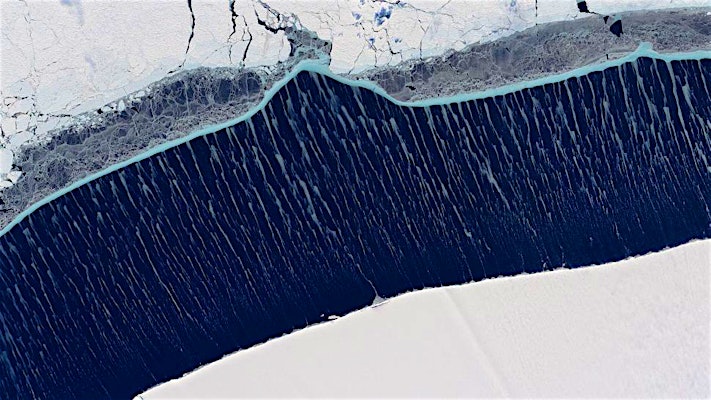 Rare Wispy Ice Formations Streak Across the Sea Near Antarctica in Beautiful Satellite Images