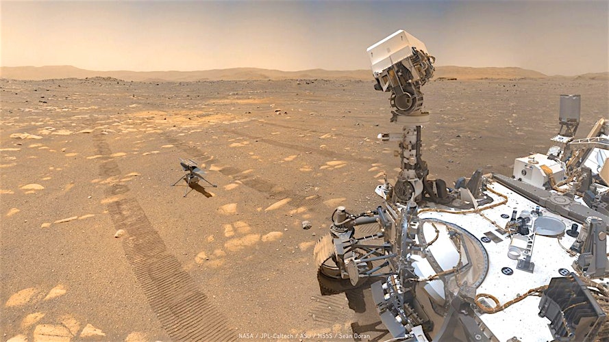 These Selfies of NASA's Mars Helicopter with the Perseverance Rover Are Just Amazing