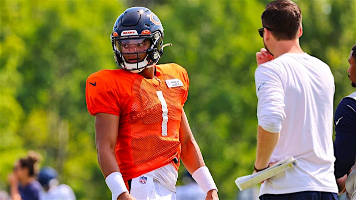Justin Fields Is in a Happy Place, at Least There's that Good News From Bears Camp