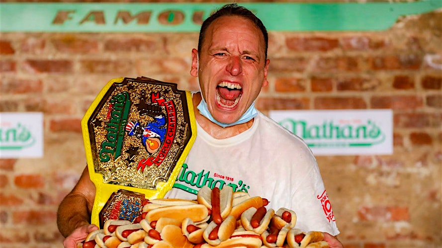 Joey Chestnut Wins 14th Nathan's Famous Fourth of July Hot Dog Eating Contest with Record 76 Franks