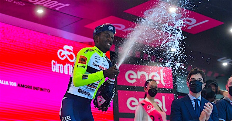 Girmay Out of Giro with Eye Injury Sustained in Celebrations of Stage 10 Win